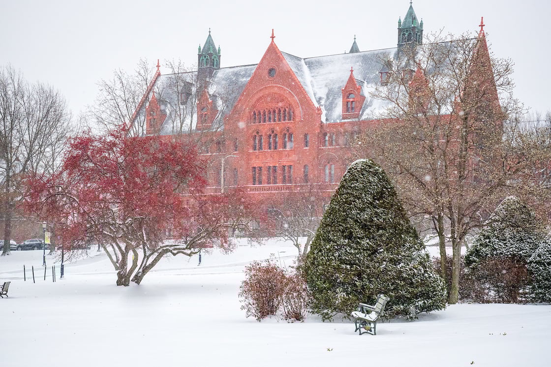 UVM winter campus scene